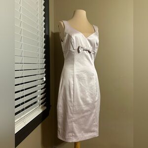 Review Pink Champagne Midi Dress with Bow Detail